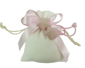 Bomboniere Battesimo Nascita Sacchetto Cotone Bianco Stelline - Imagen 1 de 1