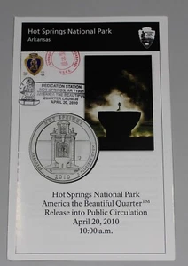 2010 HOT SPRINGS QUARTER RELEASE CEREMONY PROGRAM STAMPED CANCELLED APRIL20 2010 - Picture 1 of 7