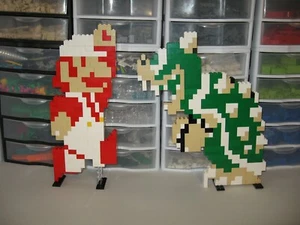 LEGOS FIREBALL MARIO AND BOWSER DONE IN 2X L-E-G-O - Picture 1 of 6