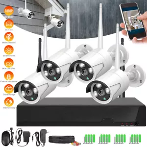 Wireless CCTV System 1080P 4CH NVR Home Ourdoor Security Camera with Hard Drive - Picture 1 of 15