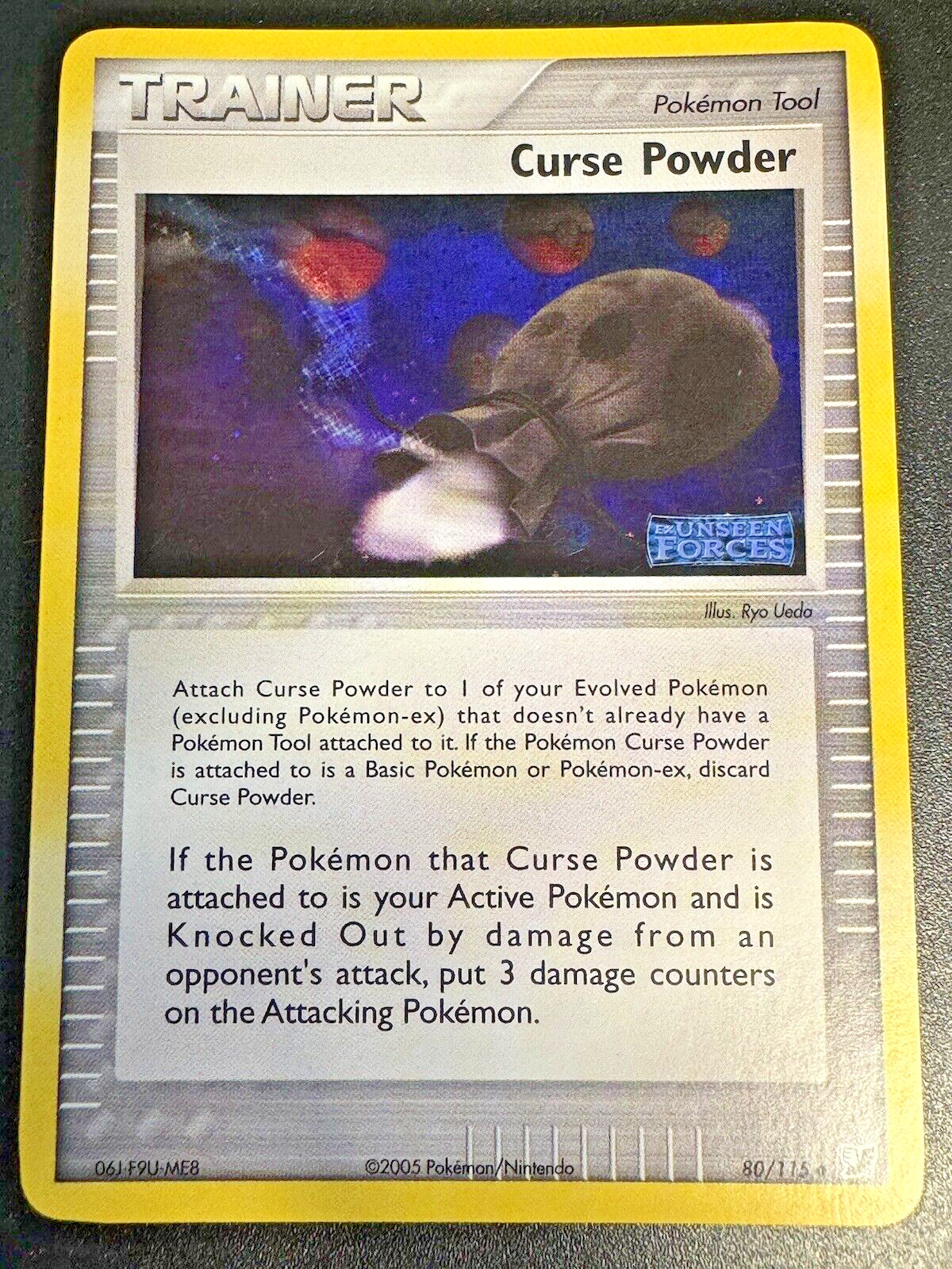 Curse Powder 80/115 EX Unseen Forces Pokemon Card Reverse Holo Rare Near Mint
