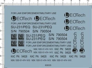 enforcement military su-231 peq eotech Model Kit Water Slide Decal - Picture 1 of 1