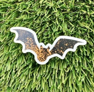 Orange Splatter Paint Bat Stickers - Picture 1 of 4