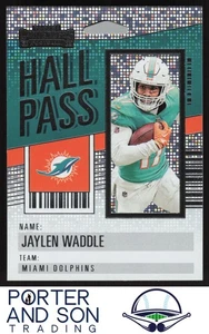 Tarjeta de fútbol americano Jaylen Waddle Hall Pass 2023 Panini Contenders #8 Miami Dolphins - Imagen 1 de 2