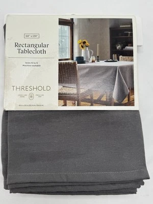 Threshold Tablecloth GRAY 60x120 Cotton Poly Blend Farmhouse Cottagecore NIP - Image 1 of 4