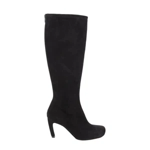 Bota hasta la rodilla Dries Van Noten para mujer de cuero negro tacón de aguja EU36 RRP795 - Imagen 1 de 9