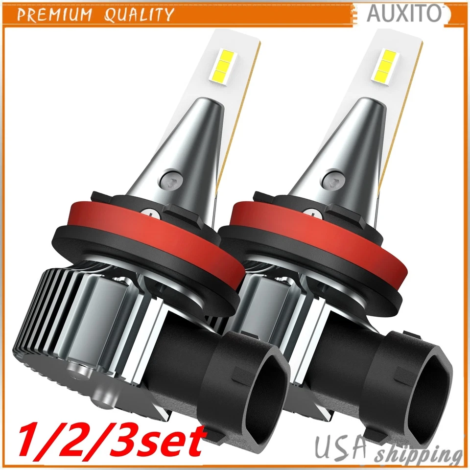 CANBUS AUXITO Xenon White LED Fog Lamp Lamp Light H11 H16 H8 4000LM 6000K 1/2set - Image 1 of 1