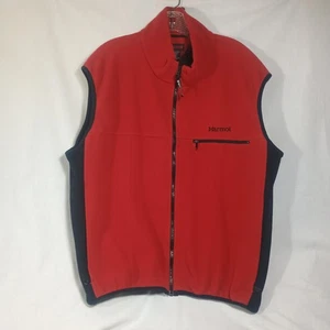 Marmot Vest Mens XL Red Windstopper Fleece Full Zip Pockets Warm Outdoor Hiking - Picture 1 of 11