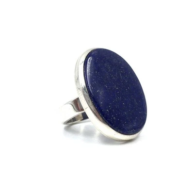 Anello uomo sigillo lapislazzuli argento 925 gioiello blu 17,5 mm / 55... - Immagine 1 di 4