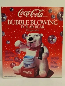 Orso polare vintage Coca-Cola soffia bolla animato NOB testato funzionante - Foto 1 di 6