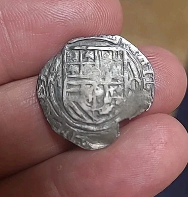 Phillip Mexico Real 1600's O Essayer Spanish Colonial Pirate Coin 3.30 Grams  - Image 1 of 2