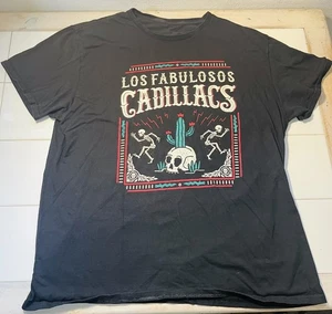 Los Fabulosos Cadillacs Band T-Shirt Men’s Large Black Graphic Tee Skeletons Sku - Picture 1 of 4