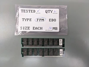 (2) Siemens 16MB FPM SIMMs, 72-pin RAM Memory Sticks (32MB Total) - Picture 1 of 3