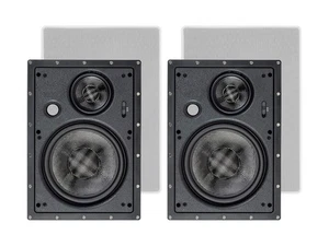 Monoprice 3-Way Carbon Fiber In Wall Speakers - 8 Inch (Pair) W/ Magnetic Grille - Picture 1 of 6