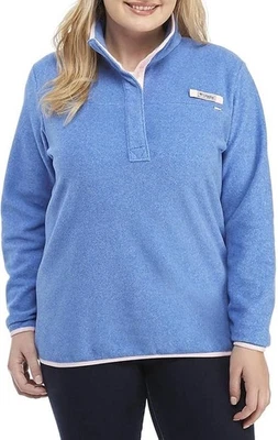 Columbia PFG XL Azul Rosa Snap Polar Pullover Manga Larga Pesca Sudadera Foto 1 de 4