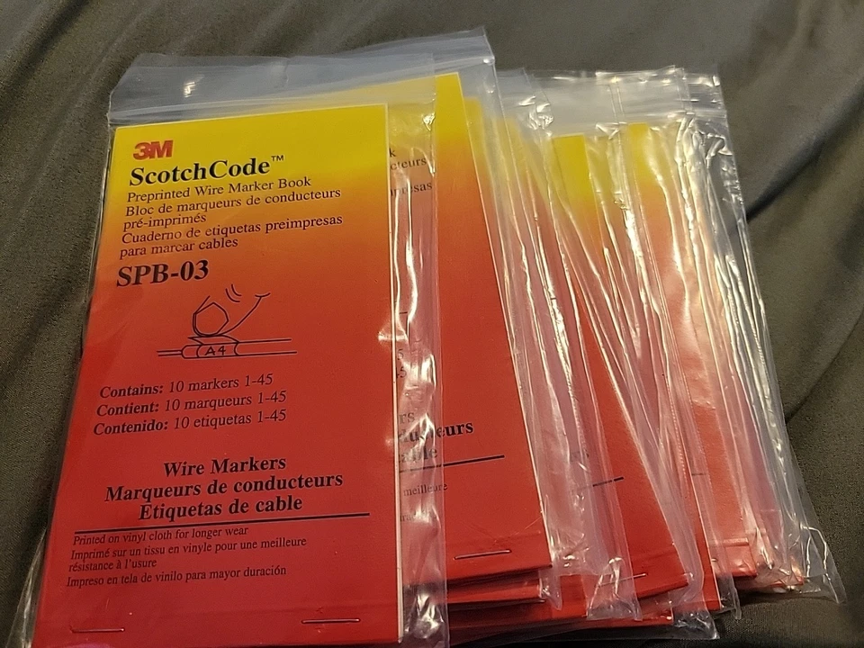 3M ScotchCode Spb-03 Pre-printed Wire Marker Book