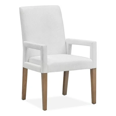 Paquete de dos sillones tapizados blancos de trigo belga Magnussen Home Lindon Foto 1 de 4