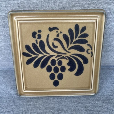 PFALTZGRAFF ARTE POPULAR BRONCEADO Y AZUL 7 1/2" CUADRADO PÁJARO TRIVET #615 Foto 1 de 4