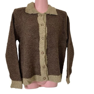 Suéter Jason Maxwell Petite Mujer P/L Cárdigan Marrón Beige Suave Acogedor Nuevo con Etiquetas Foto 1 de 4