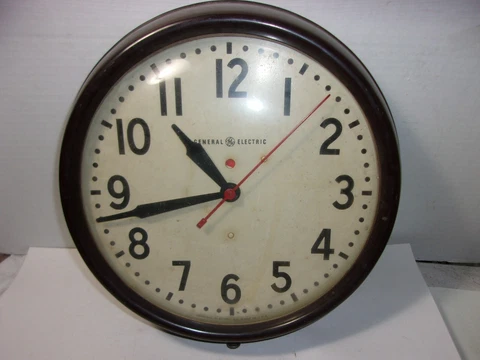 Vintage General Electric GE Red Eye School Office Industrial metal Wall Clock Cover