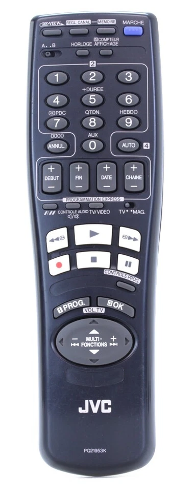 JVC PQ21953K  Télécommande d'origine  VHS Magnétoscope  (Réf#F-248) - Photo 1/1