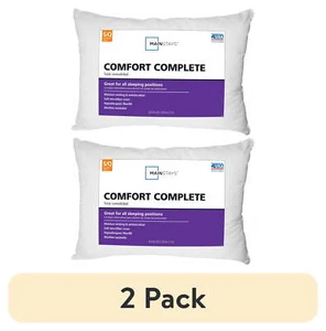 Standard/Queen (2 pack) Mainstays Comfort Complete Bed Pillow, - Picture 1 of 7