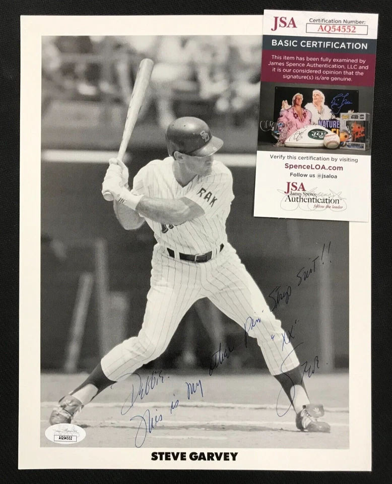 Steve Garvey Signed 8x10 B&W Photo JSA Cert w/COA MLB Dodgers/Padres '74 NL MVP! - Image 1 of 4