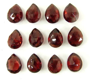 Lote de 12 piezas de piedras preciosas granate rojo natural de 25,50 quilates corte a cuadros de pera 8-9 mm - 64817 - Imagen 1 de 5