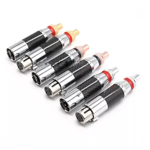 Enchufes adaptador RCA de fibra de carbono hembra macho XLR a hembra FXLR -FRCA (par) - Imagen 1 de 7