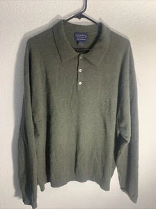 Club Room Mens Size XL  2-Ply 100% Cashmere Polo Style Sweater Green - Picture 1 of 5