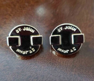 2 St John Blazer Jacket Sweater Buttons Gold Shank Metal 11/16" - Image 1 of 3