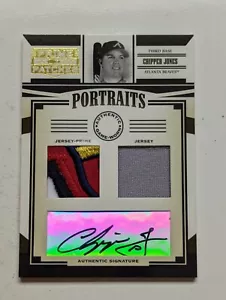 CHIPPER JONES Playoff Prime Patches Auto 5 ColorPatch 2/5 Atlanta Braves 2005 - Picture 1 of 3