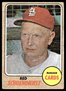 1968 Topps #294 Red Schoendienst VGEX-B107R12