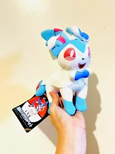 8” Sylveon Plush Doll Shiny Blue Pocket Monster Toy Pokemon Eevee Stuff Animal - Picture 1 of 11