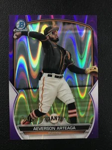 2023 Bowman Chrome #BCP-60 Aeverson Arteaga Purple Lava Refractor /250 Giants - Picture 1 of 2