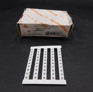 Weidmuller Marker 0460660041 DEK 5 FSZ 41-50 - 5 mm - 10 sheets x 50 tabs - NEW - Picture 1 of 5
