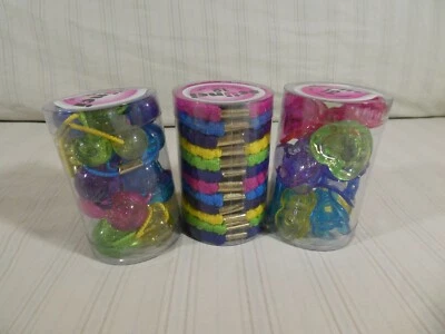 Vintage Scunci 12 Pieces Twin Bead Elastics Ponytails & Hair Clips NOS 2000 M1 - Image 1 of 4