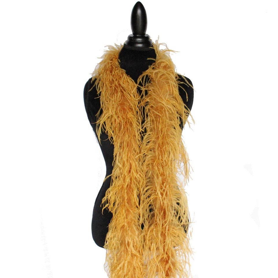 Ginger 2ply Ostrich Feather Boa Scarf Prom Halloween Costumes Dance Decor - Image 1 of 1