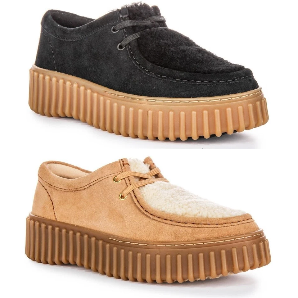 CLARKS Torhill Abeja Acanalado Nubuck Cuero Mujer Casual Zapatos Negro GB 4-8 Foto 1 de 1