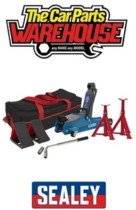 Sealey 1020LEBBAGCOMBO 2tonne Low Entry Short Chassis Trolley Jack Blue Set - Picture 1 of 2