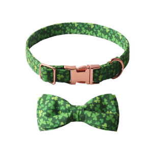 Elegant St. Patrick's Day Dog Collars Bowtie Dog Collar Adjustable Collar