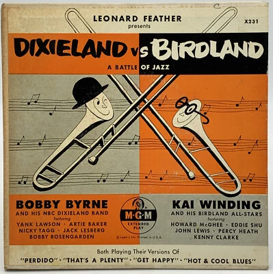 Dixieland Vs Birdland 45 RPM 2 Record Set Bobby Byrne Kai Winding Vintage Jazz38 - Image 1 of 4