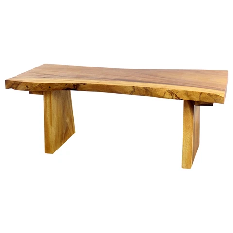 Haussmann® Wood Natural Edge Bench 48 in x 18 x 18 in H KD Oak Oil Cover