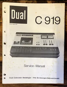 Dual C-919 C 919 Kassette Serviceanleitung *Original* - Bild 1 von 1