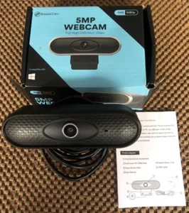 Breeze Cam 5MP Webcam Black Full HD 1080p video Auto Focus - Picture 1 of 5