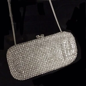 Vtg Walborg Rhinestone Evening Bag W. Germany 1950s Chain Handle Bridal Glamour - Picture 1 of 13