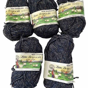 Lane Borgosesia New Shardana Acrylic Linen Silk Viscose Yarn Lot 5 VTG Black - Picture 1 of 5