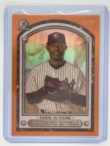 2020 Bowman Chrome Mariano Rivera Farm to Fame Orange Refractor 23/25 YANKEES