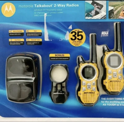Motorola MR350R 35-Mile Range 22-Channel FRS/GMRS Two-Way Radio (Pair) - Yellow - Image 1 of 2