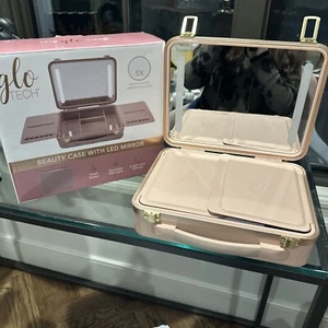 Glo Tech Beauty Case With LED Mirror - Pink Brand New In Box Ships Fast For Free - Picture 1 of 6